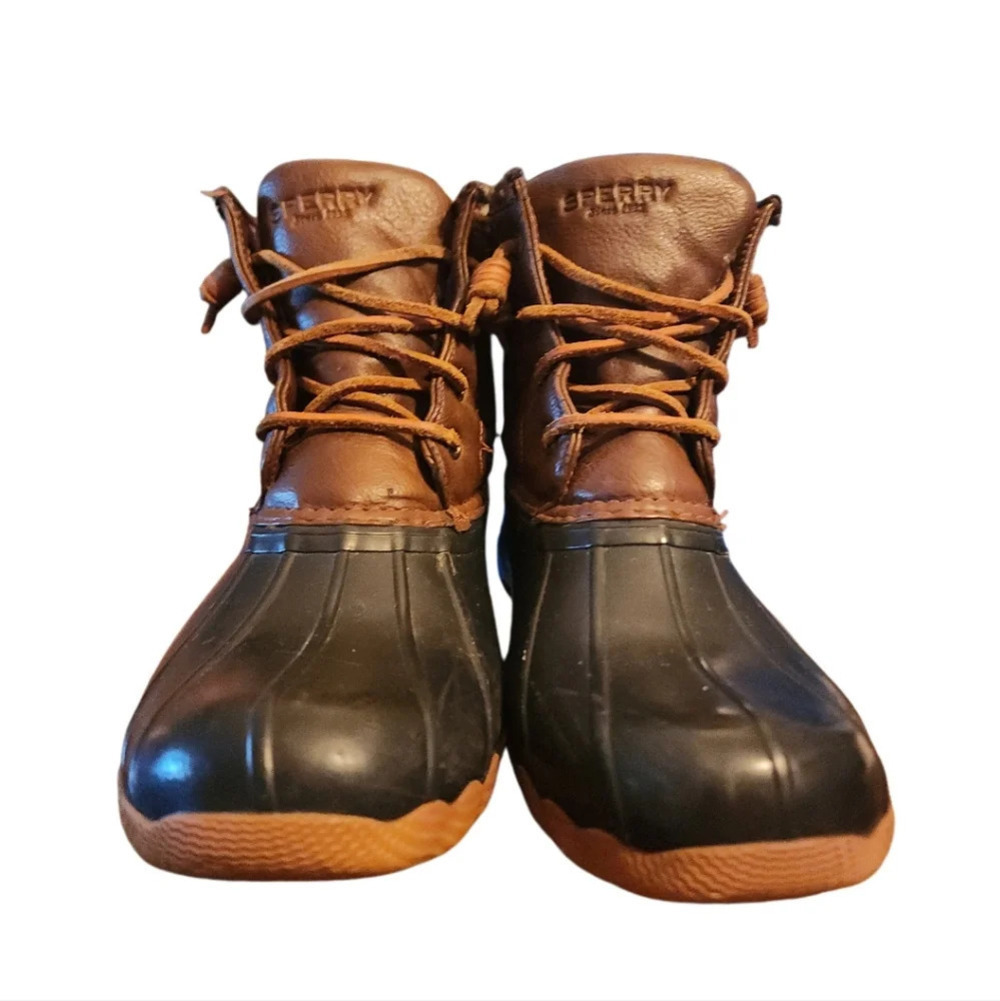 SPERRY TOPSIDER YG55203 BROWN SALTWATER DUCK BOOT Gorpcore women 6.5 Fisherman - Picture 4 of 7